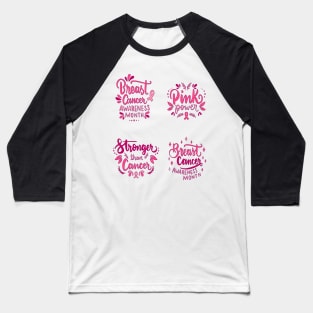 In October We Wear Pink Breast Cancer Awareness Survivor Baseball T-Shirt